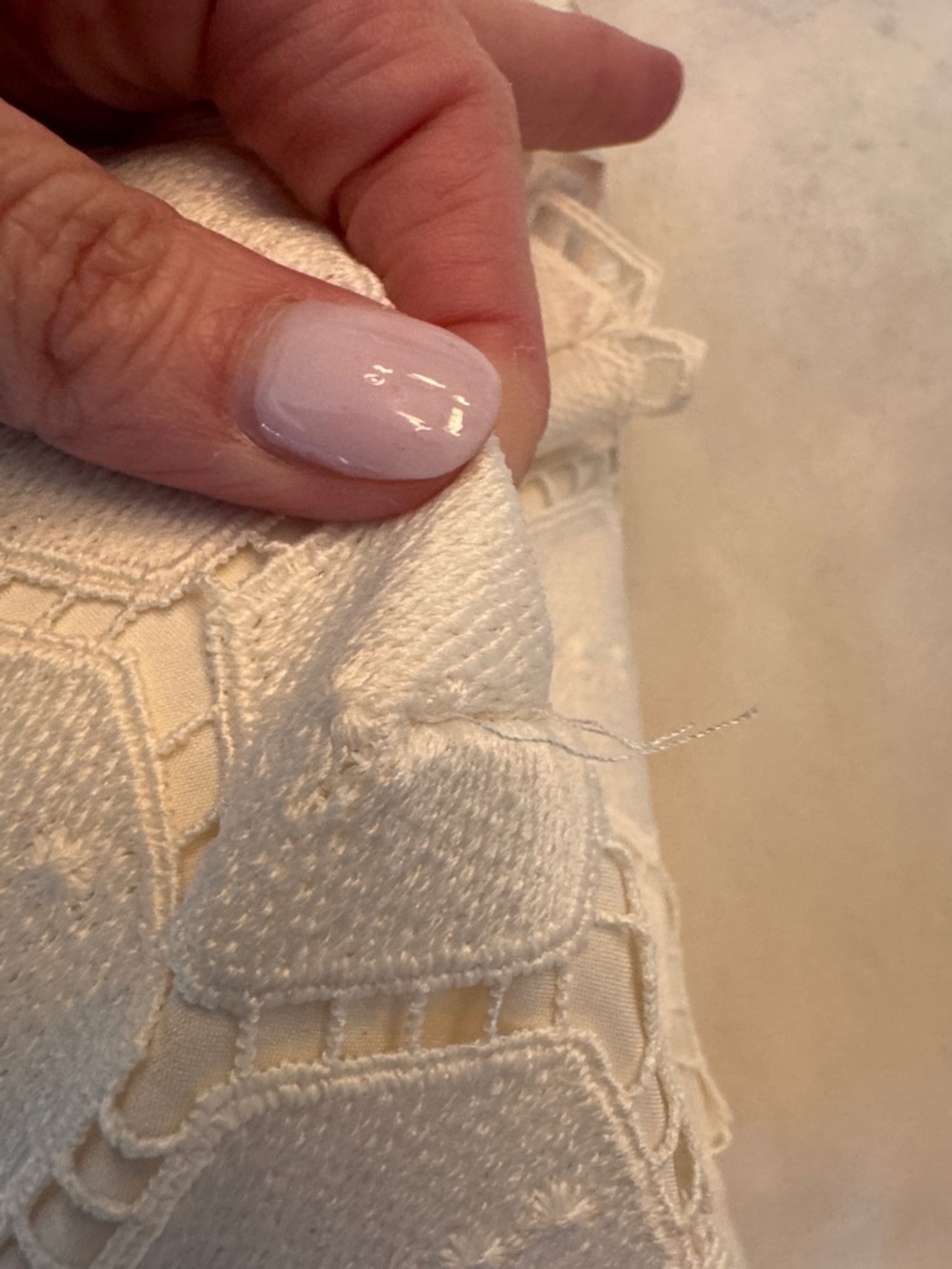 Talbots Cream Crochet Hexagon Lace Blouse - Picture 12 of 12